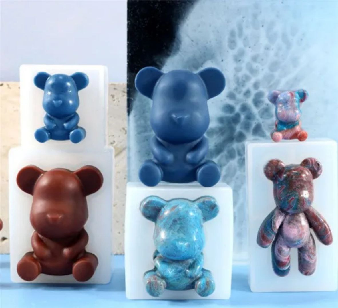 Силіконова форма для свічок - Bearbrick ведмідь. Молд стильний ведмідь