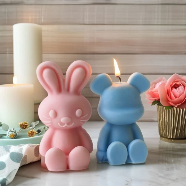 Силіконова форма для свічок - Bearbrick ведмідь. Молд дизайнерський ведмідь