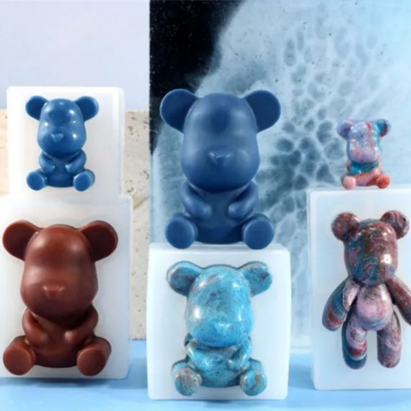 Силіконова форма для свічок - Bearbrick ведмідь. Молд стильний ведмідь