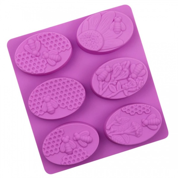 Силіконова форма для мила - Бджоли та стільники з рельєфним візерунком. (Фото 2)