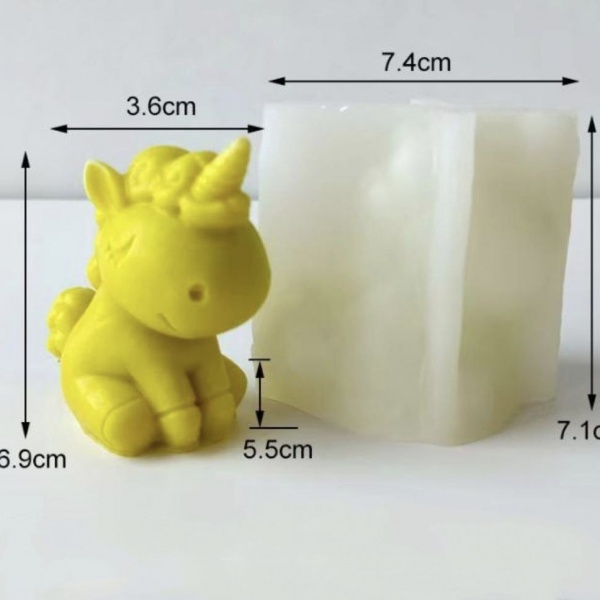 Силіконова форма Єдиноріг 3D для свічок, мила та гіпсу. Молд фігурка єдинорога (Фото 1)